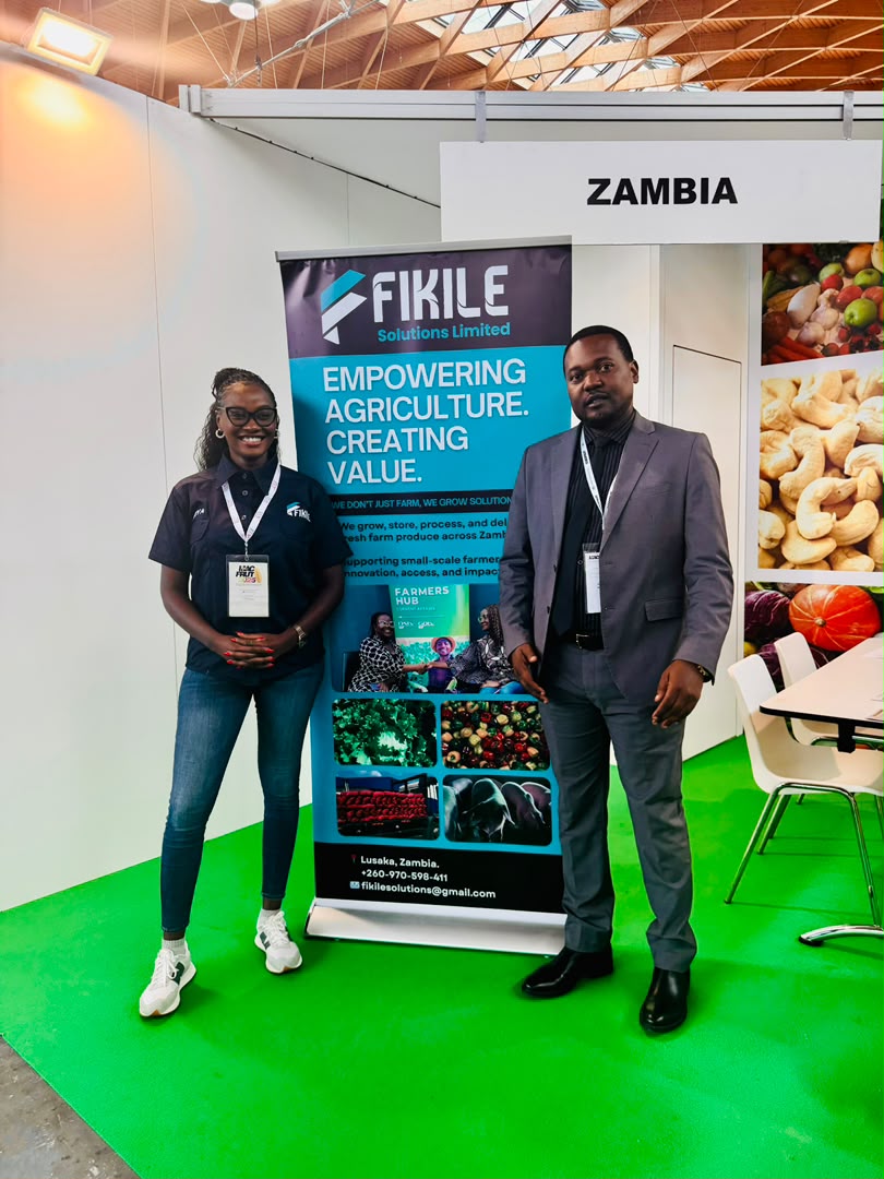 The Fikile Solutions team at their stand in the Zambia section of a trade expo